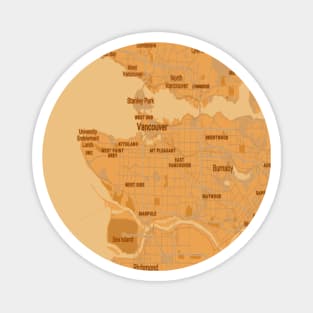 Vancouver golden yellow map Magnet